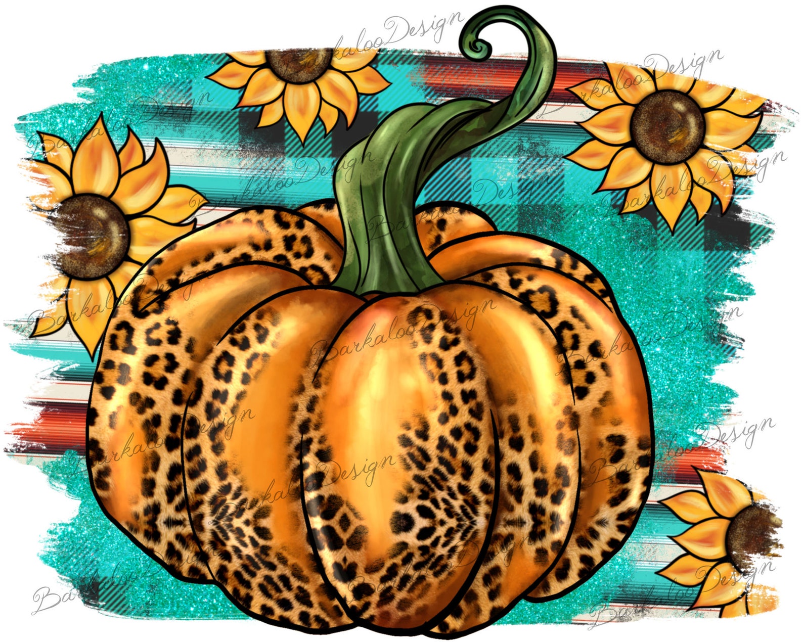 Leopard Pumpkin PNG Sublimation Design Pumpkin Background | Etsy