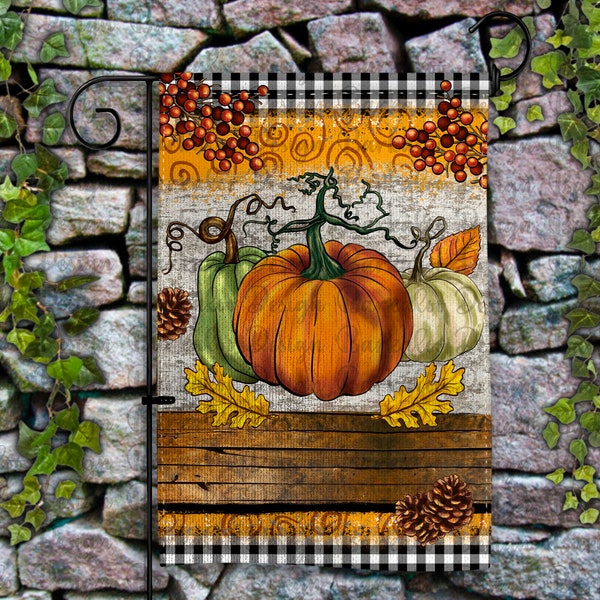 Fall Pumpkin Garden Flag Sublimation Design, Pumpkin Garden Flag, Fall Png, Fall Vibes Png, Pumpkin Png, Hello Fall Png, Digital Download