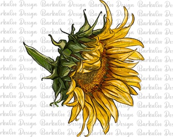 Side Sunflower Png Sublimation Design, Sunflower Png, Side Sunflower Sublimation, Sunflower Sublimation Design Download, Digital Download