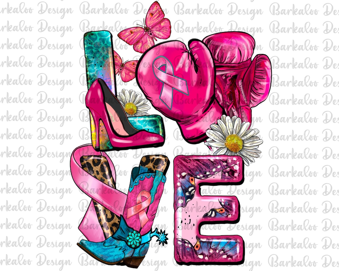 Breast Cancer Love Png Sublimation Design, Cancer Awareness Png, Cancer