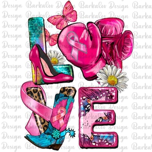 Breast Cancer Love Png Sublimation Design, Cancer Awareness Png, Cancer Ribbon Png, Breast Cancer Png, Cancer Warrior Png, Digital Download