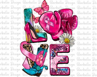 Breast Cancer Love Png Sublimation Design, Cancer Awareness Png, Cancer Ribbon Png, Breast Cancer Png, Cancer Warrior Png, Digital Download