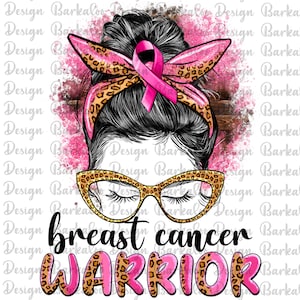 Western Breast Cancer Warrior Messy Bun Png Sublimation Design, Pink Ribbon Png, Breast Cancer Awareness, Mom Warrior Png, Digital Download