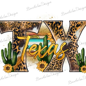 Western Tx Texas Png Diseño de sublimación, Cactus TX Texas Png, Leopard TX Texas Png, Girasol TX Texas Png, Oeste de Texas Png, Descarga digital