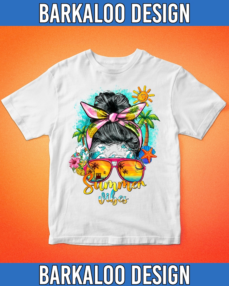 Summer Vibes Messy Bun Png Sublimation Design Summer Vibes - Etsy