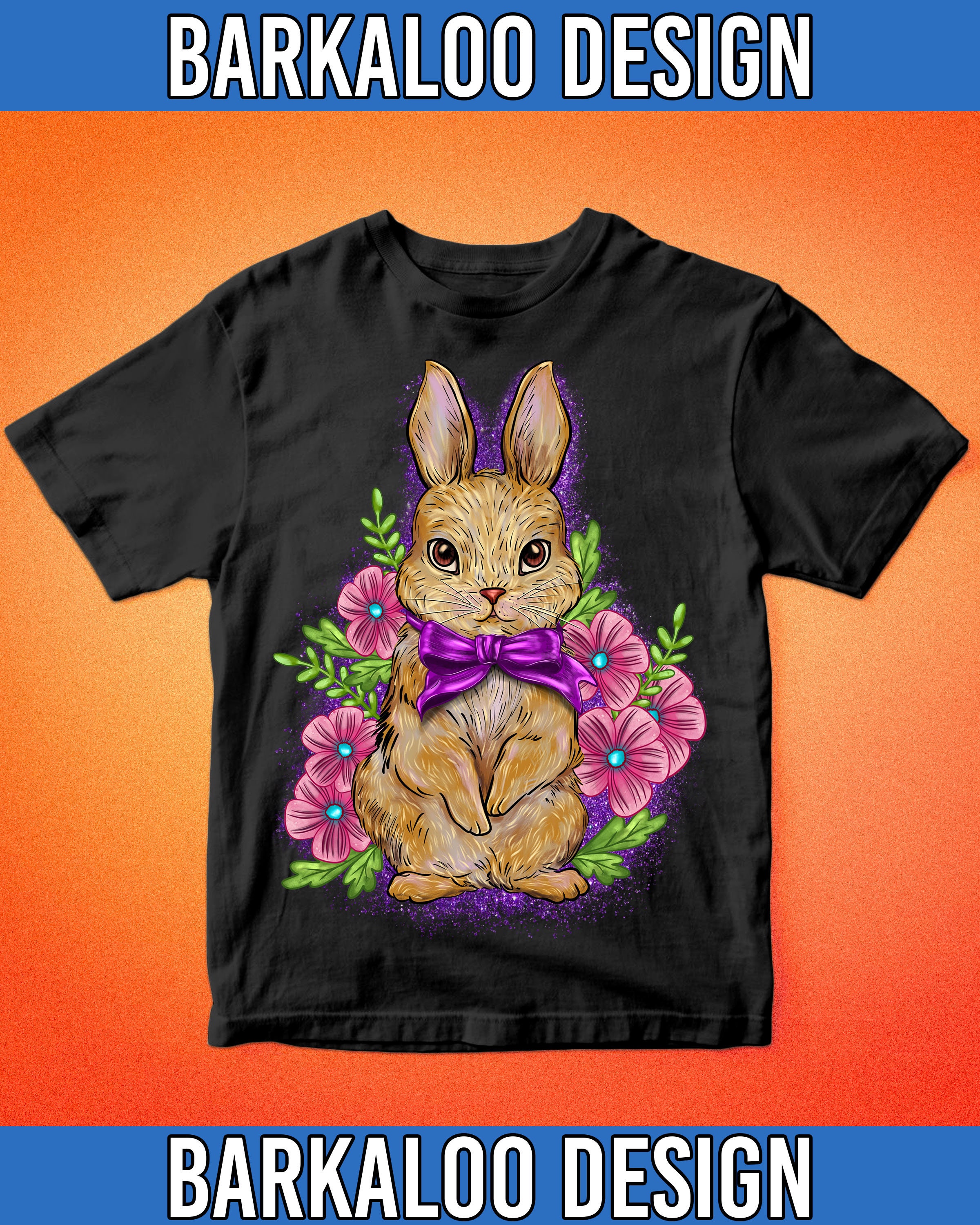 Floral Easter Bunny Rabbit PNG Sublimation Design, Easter Bunny Png ...