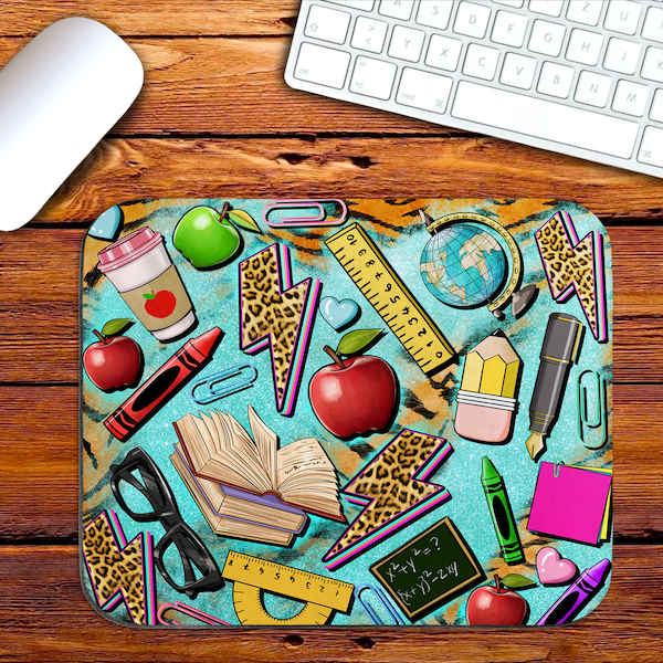 Western Teacher Mouse Pad Png Sublimation Design, Teachers' Day Mouse Pad Png, Teacher School Books Png, Apple Teacher Png, Downloads