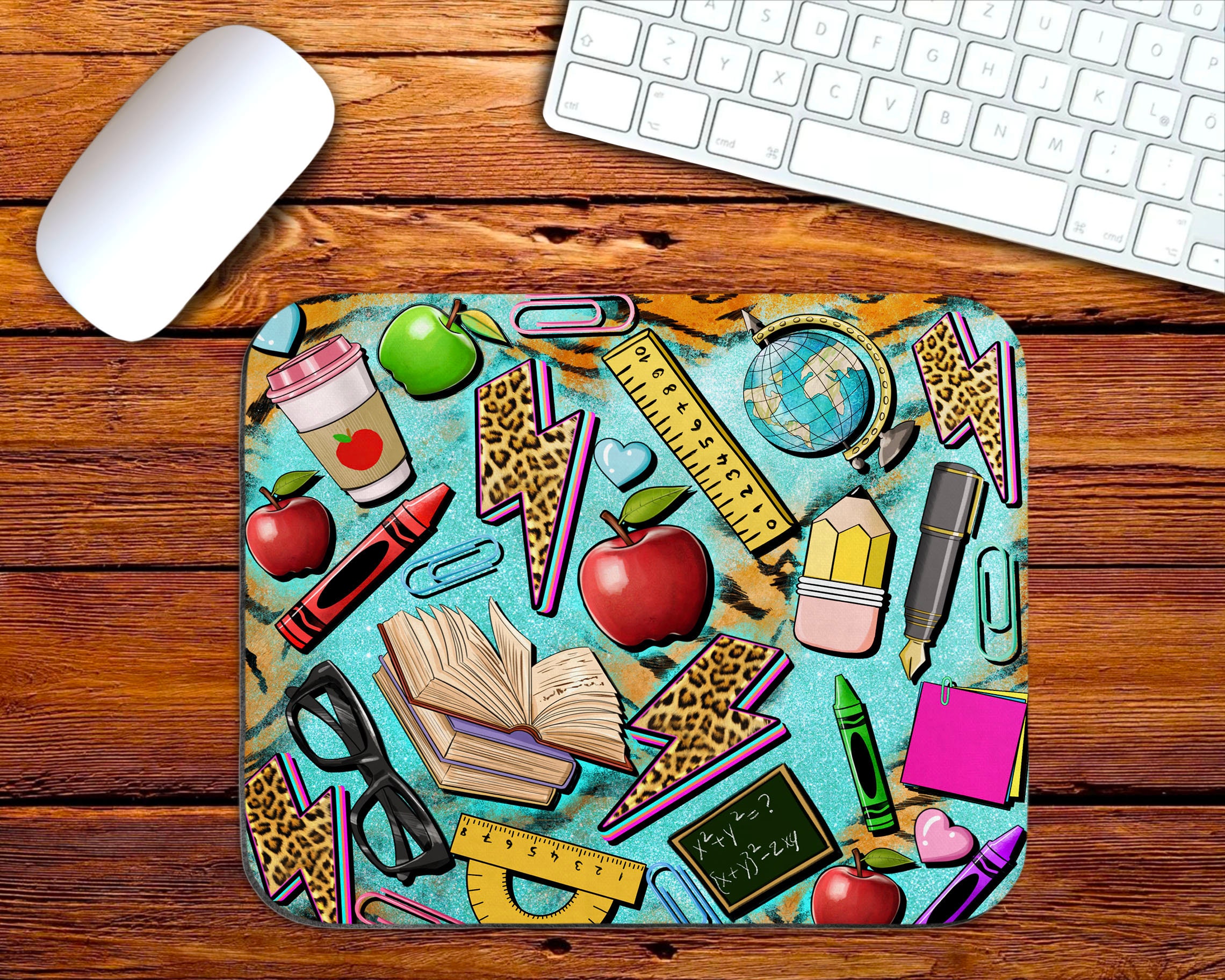 Western Teacher Mouse Pad Png Sublimation Design, Teachers' Day Mouse Pad Png, Teacher School Books Png, Apple Teacher Png, Downloads