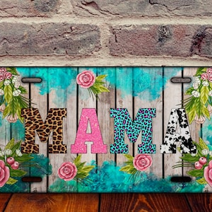 Western Floral Mama License Plate Sublimation Design, Mama Car License Plate Png Design, License Plate Sublimation Png, License Plate Png