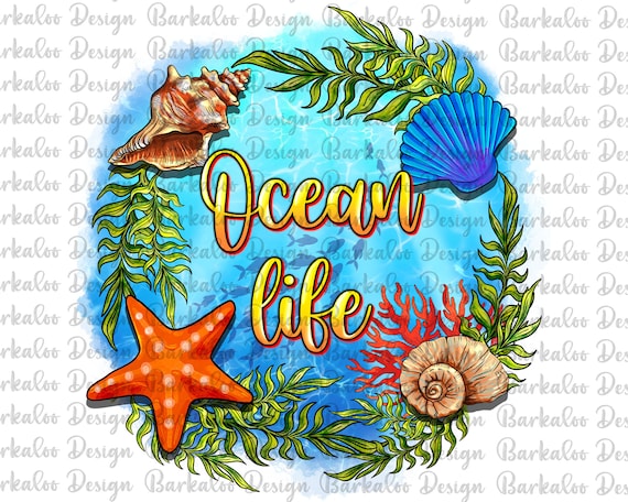Ocean Life Png Sublimation Design, Clam Shell Png, Oyster Png, Seashell Png, Clam Png, Seaweed Png, Starfish Png,Sea Creatures Png Downloads