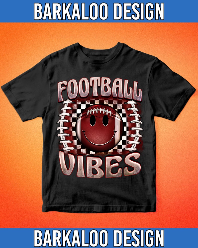 Football Vibes Smiley Face Png Sublimation Design Hand Drawn - Etsy