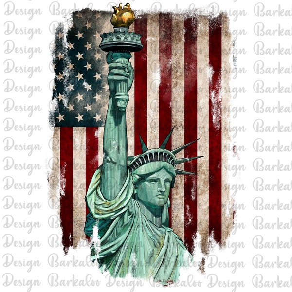 Statue Of Liberty With American Flag Png Sublimation Design, USA Statue Of Liberty Png, Happy 4th Of July Png,Independence Day Png Downloads