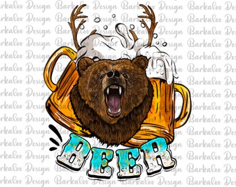 絵画。原画【ビールと熊】 シロクマの原画, シロクマの原画, クマの絵 - ショップ