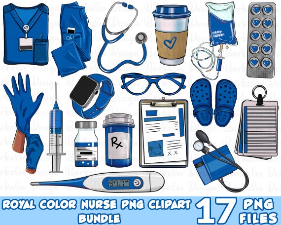 Royal color Nurse png clipart bundle, Nurse bundle png, Nurse clipart, Nurse life png, Nurse elements png, sublimate designs download