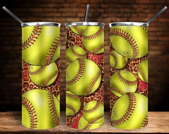 Western Softball Tumbler Png Sublimation Design,Softball Tumbler Png,Leopard Softball Tumbler Png,Softball Game Tumbler Png,Digital Download