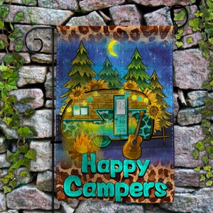 Western Happy Campers Garden Flag Png Sublimation Design, Campers Garden Flag Png, Camping Garden Flag Png, Téléchargement numérique