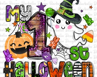 Mein 1st Halloween png Sublimation Design download, Happy Halloween png, Halloween png, spooky vibes png, erste Halloween png,designs download