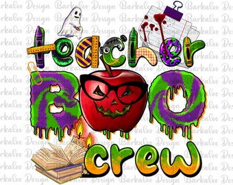 Teacher Boo Crew Png Sublimation Design, Halloween Png, Halloween Teacher Png, Teacher Png, Halloween Vibes Png, Digital Download