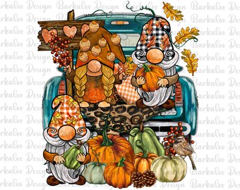 Fall Gnomies Truck Png Sublimation Design, Fall Png, Hello Fall Png, Pumpkin Png, Western Fall Png, Autumn Gnomes, Fall Vibes Png, Download
