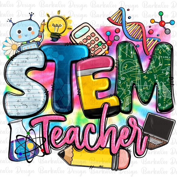 Stem Teacher png sublimation design download, Teacher's Day png, back to school png, school life png, sublimate designs download