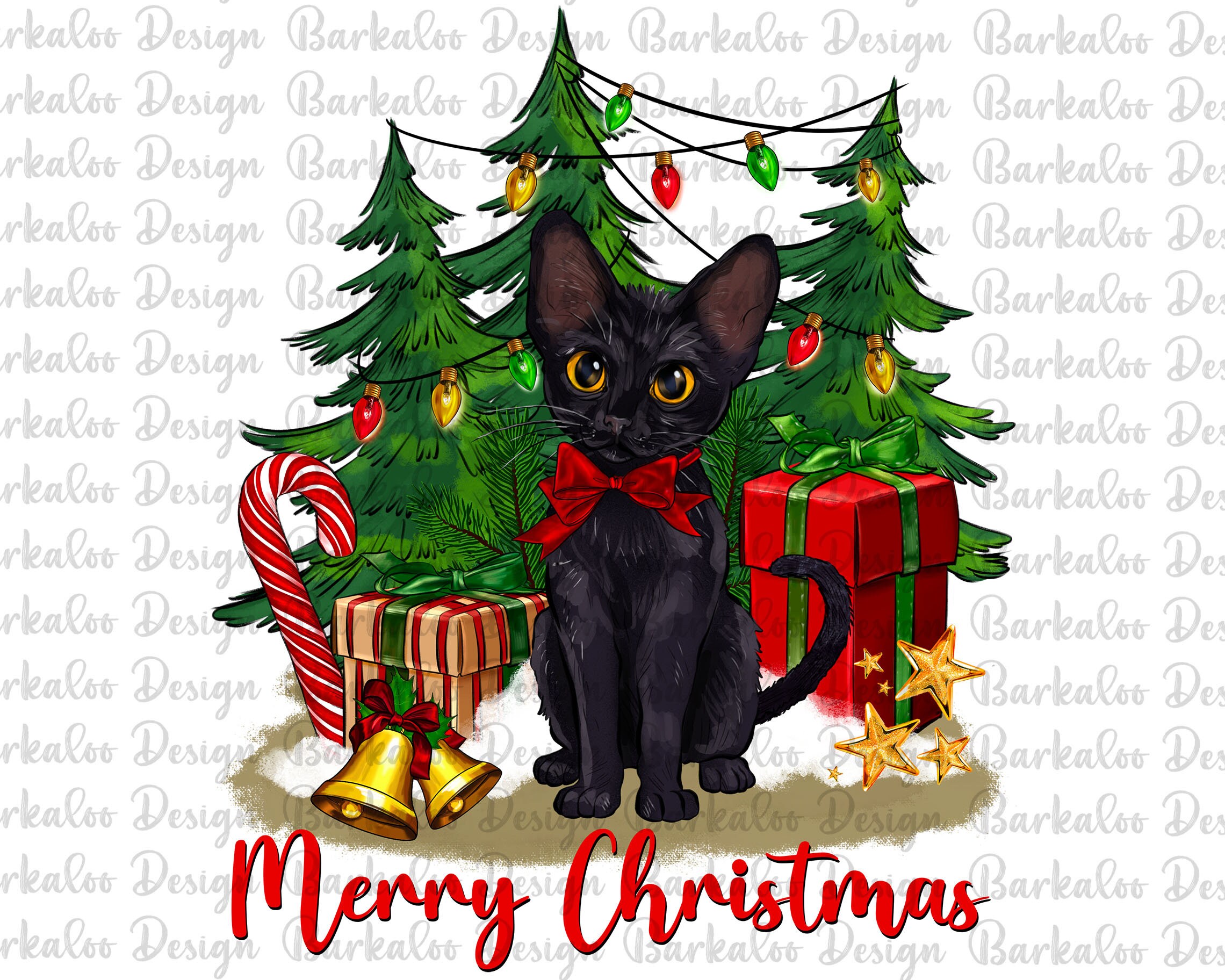 Merry christmas black clearance cat