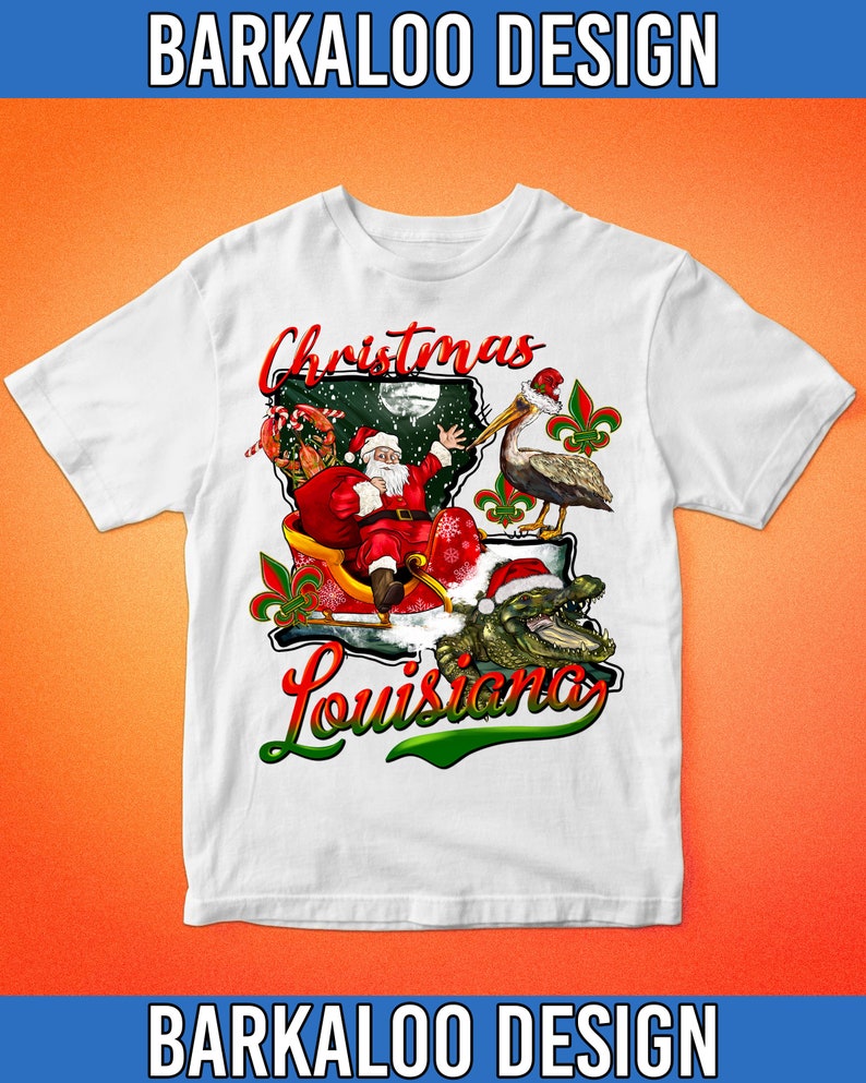 Louisiana Christmas White Santa Png Sublimation Design Merry - Etsy