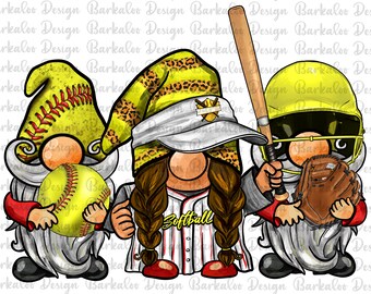Softball Gnomies Png Sublimation Design, Softball Png, Sports Gnomes Png, Sports Png, Softball Ball Png, Softball Game Png, Digital Download