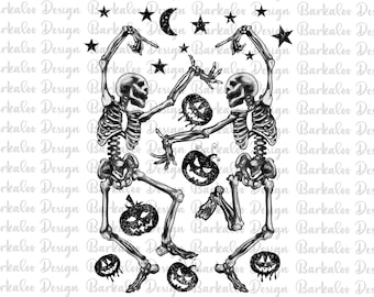 Halloween Dancing Skeletons Png Sublimation Design, Halloween Dancing Png,Dancing Skeletons Png,Skeleton Funny Dance Png, Digital Download