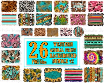Western Animal Print Background Bundle 26 PNG Files, Background Bundle Png, Western Background Png,Western Animal Print Png,Digital Download