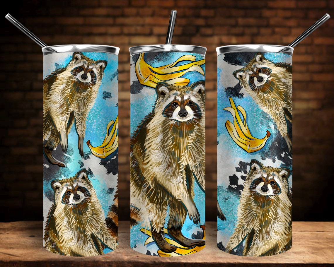 Western Raccoon Tumbler Png Sublimation Design 20oz Skinny - Etsy