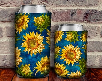 Western Sunflower Can Cooler PNG Sublimation Design, Western Can Holder, 12 oz. Plantilla de enfriador de can, puede enfriar PNG, puede enfriar la sublimación png