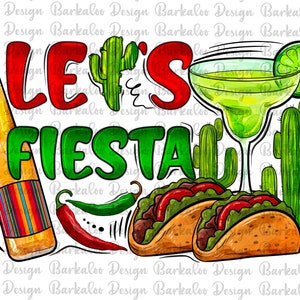 Let's Fiesta Taco en Bier Png Sublimatie Design, Cinco De Mayo Png, Mexicaanse Fiesta Png, Fiesta Png, Tacos Png, Digitale Download