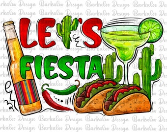 Let's Fiesta Taco And Beer Png Sublimation Design, Cinco De Mayo Png, Mexican Fiesta Png, Fiesta Png, Tacos Png, Digital Download