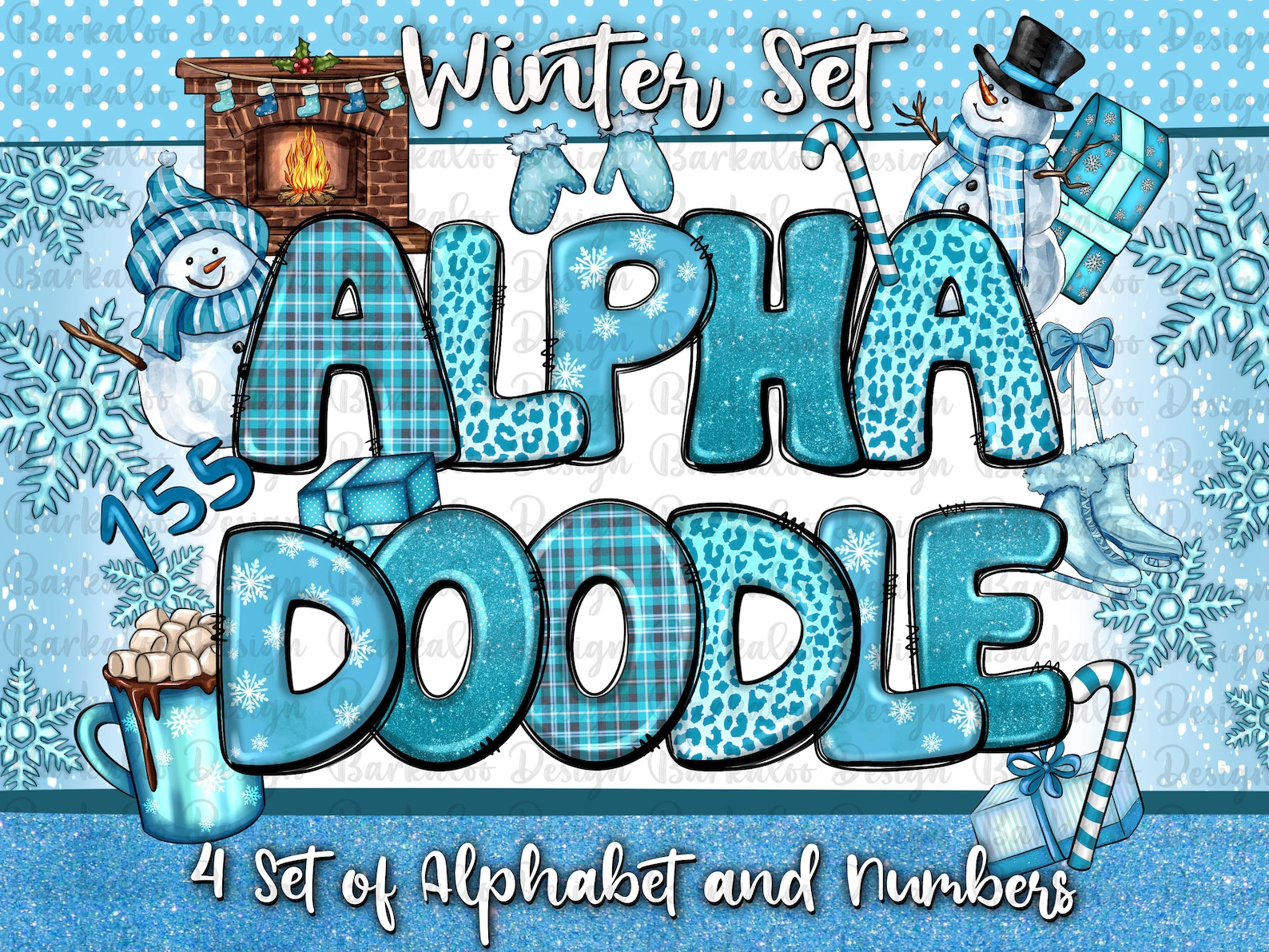 Winter Alphabet Png Files Bundle, Winter Doodle Letters Png, Winter ...