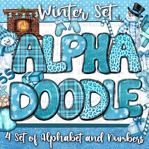 Pacote de arquivos png do alfabeto de inverno, letras de doodle de inverno png, letras de inverno png, Olá inverno png, download de designs sublimados