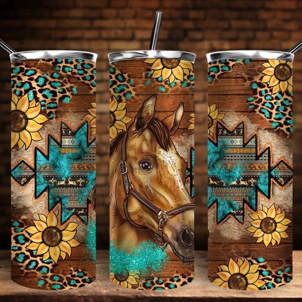 Western Horse Tumbler Png Sublimation Design,20oz. Skinny Tumbler PNG,Aztec Tumbler Png, Aztec Horse Tumbler Png, Digital Download