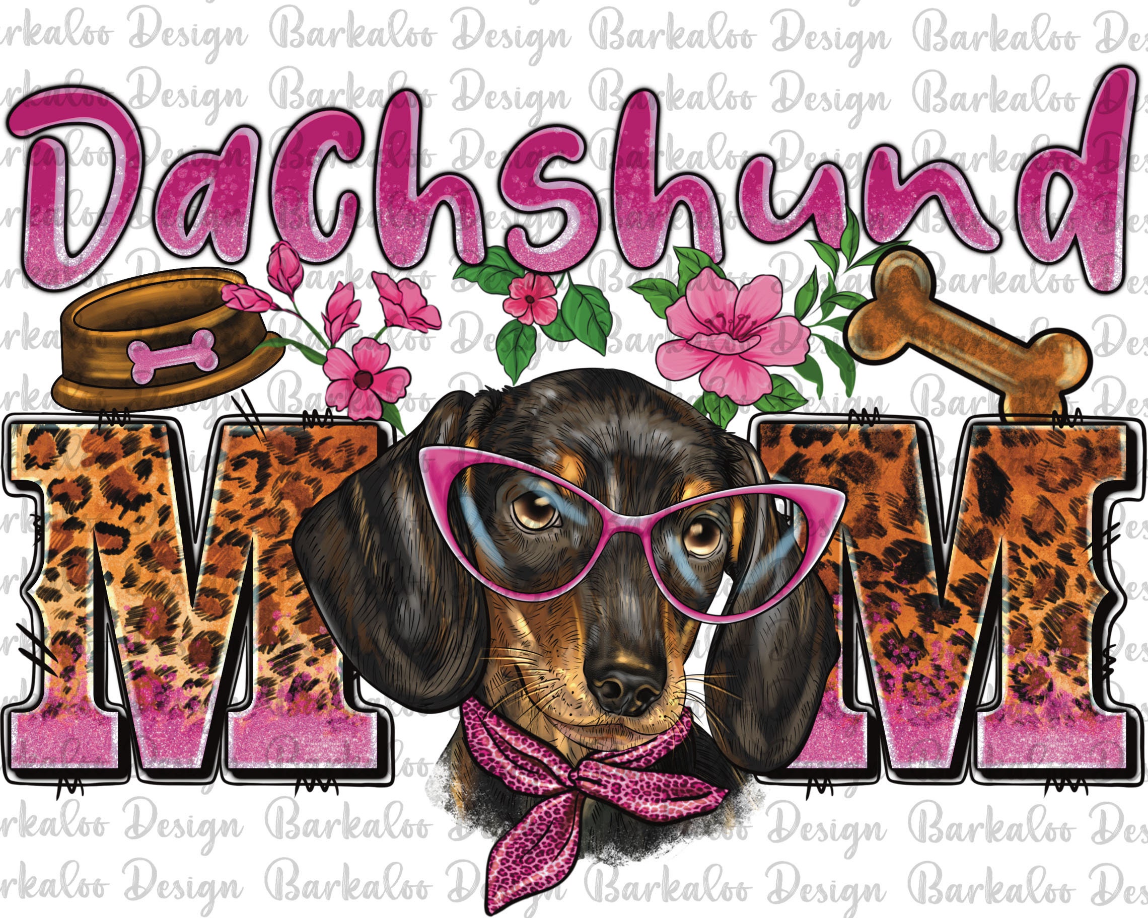 Dachshund Mom Vinyl Decal Sticker - 6x5.5 Inch White Gloss Dachsy Lover Decal