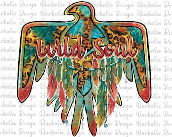 Western Wild Soul Thunderbird PNG Sublimation Design, Western Leopard Thunderbird Png,Turquoise Thunderbird Png,Digital Download
