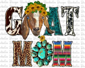 Western Goat Mom Png Sublimation Design, Goat Mom Png, Serape Leopard Goat Mom Png, Farm Mom Png, Muttertag Png, Mom Png Downloads