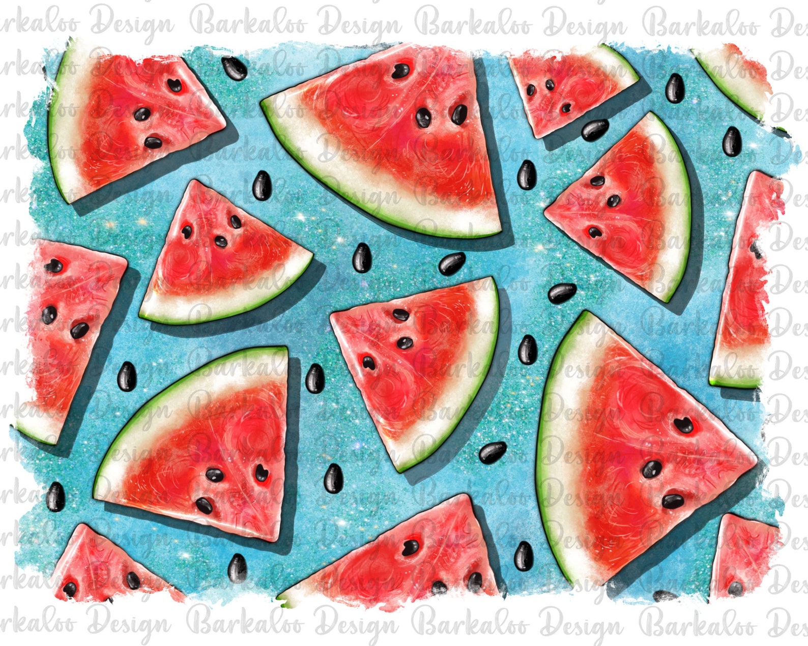 Watermelon Blue Background Png Sublimation Design Watermelon - Etsy