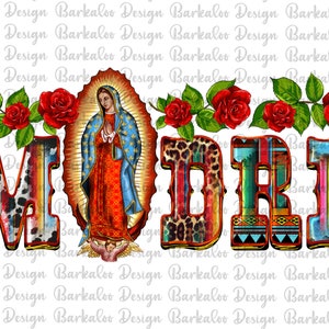 Western Madre Lady Of Guadalupe PNG Sublimation Design, Madre Virgin Mary Png, Lady Of Guadalupe Png,Leopard Serape Madre Png Descargas