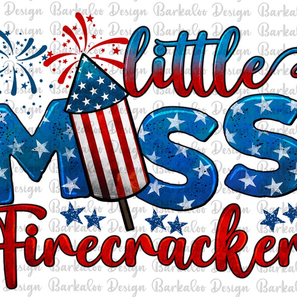 Little Miss Firecracker Png Sublimation Design, 4th Of July Png, American Flag Little Miss America Png, Independence Day Png Downloads