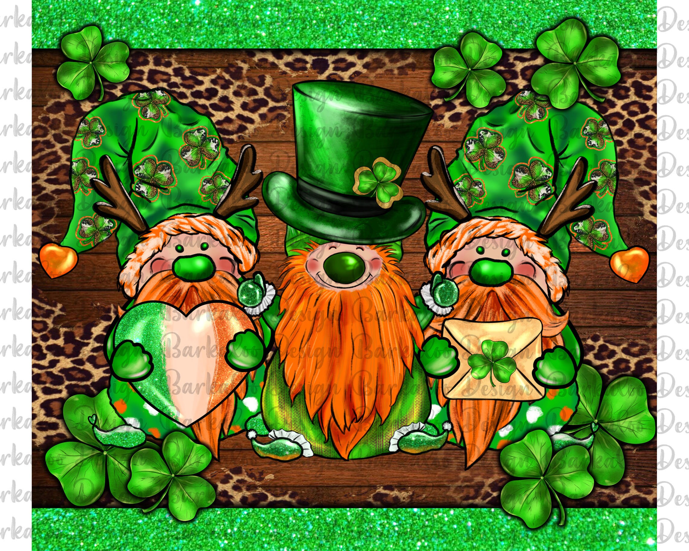 Leprechaun Gnomes St. Patrick's Day 20 Oz. Skinny Tumbler PNG