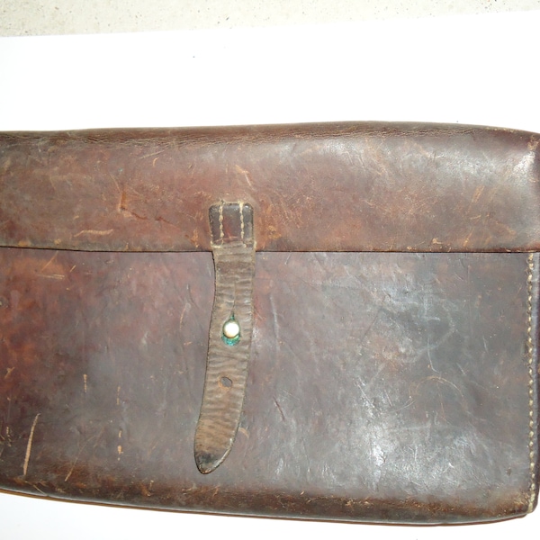 1 Schweizer Armee Kartentasche 1939 - 1 Schweizer Militär Ledertasche 1939 - 1 Swiss Army leather bag 1939 - Künstlerbedarf WW2 WWII