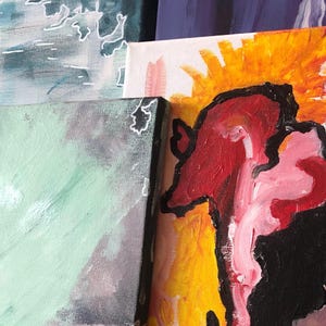 Abstract paintings in various sizes