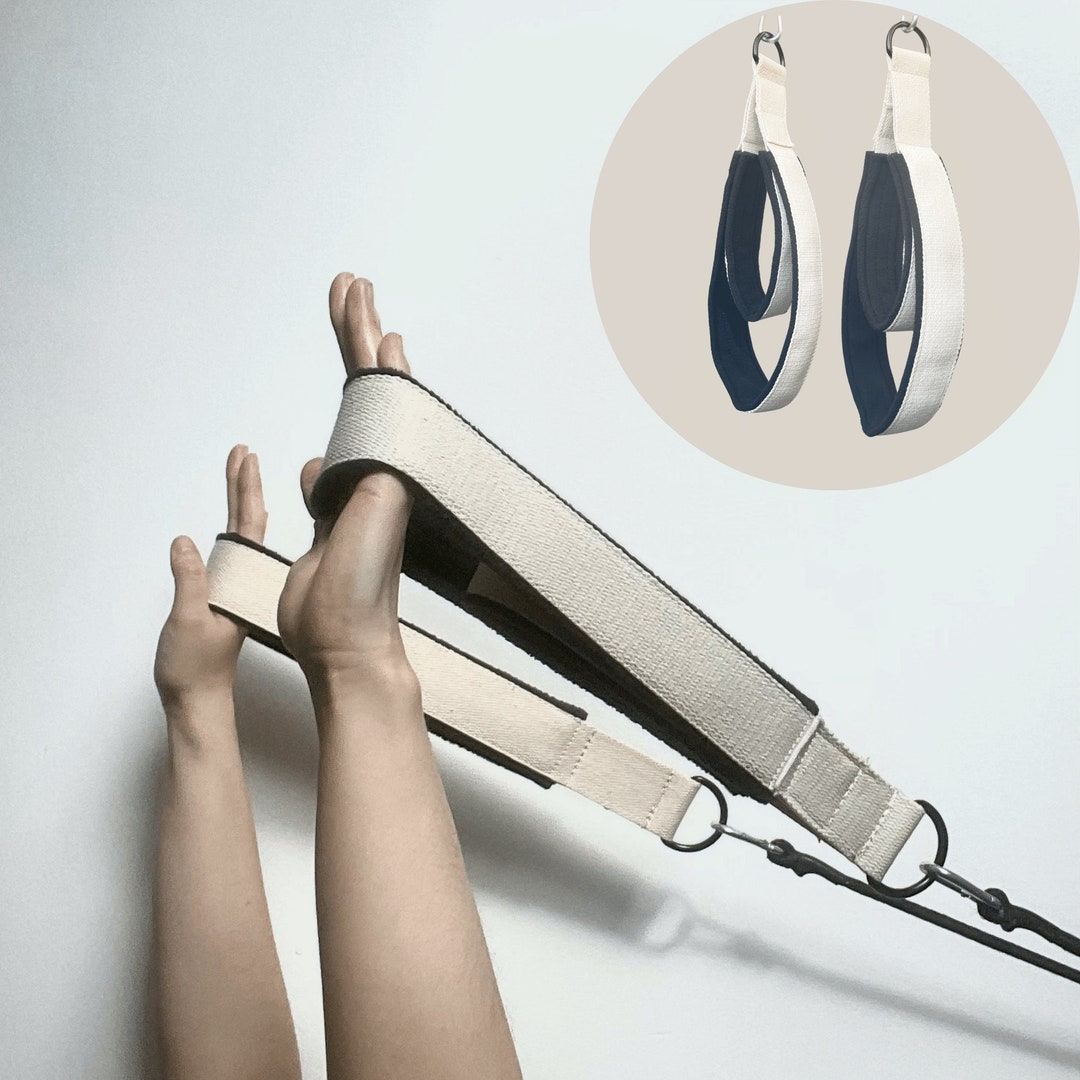 Pretty Pilates Reformer Double Loop Straps, Offwhite Durable Nonslip