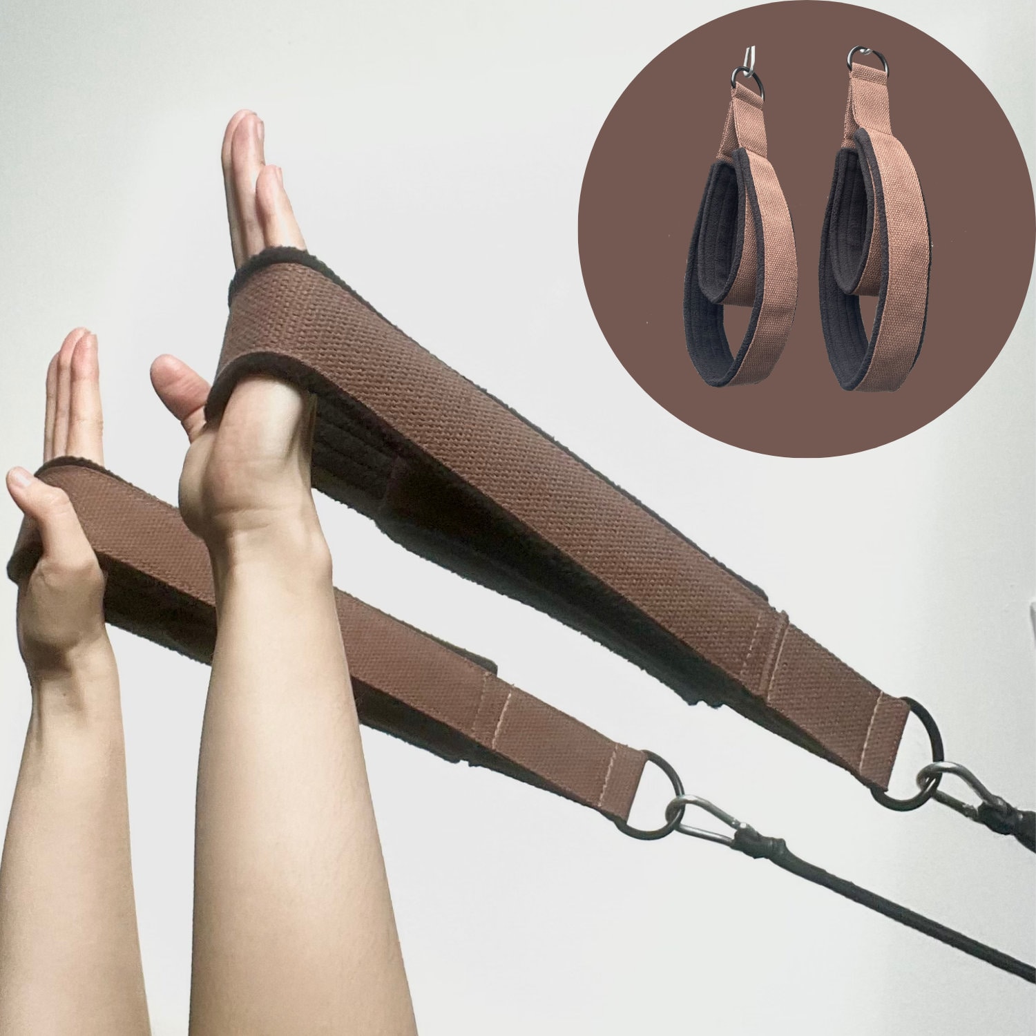 2pcs Pilates Double Loop Straps For Reformer, Feet Fitness Equipment  Straps, Double Padded D-ring Loops, Yoga Double Loop Straps Handle Straps,  Pilate