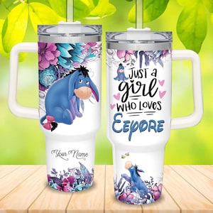 Disney Winnie The Pooh Eeyore Tumbler, Custom Disney Tumbler, Eeyore Stanley Tumbler, Cartoon Tumbler Disney Merch, Eeyore Gift for Women
