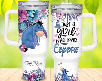 Disney Winnie The Pooh Eeyore Tumbler, Custom Disney Tumbler, Eeyore Tumbler, Cartoon Tumbler Disney Merch, Eeyore Gift for Women