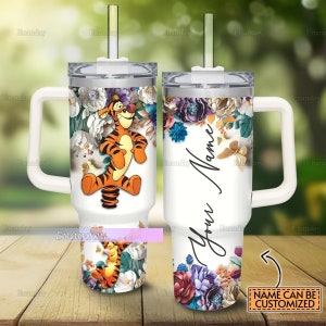 Tigger 40oz Tumbler, Custom Tigger Tumbler, Winnie The Pooh Tumbler, Stainless Steel Tumbler, Tumbler With Straw, Tigger Tumbler Cup